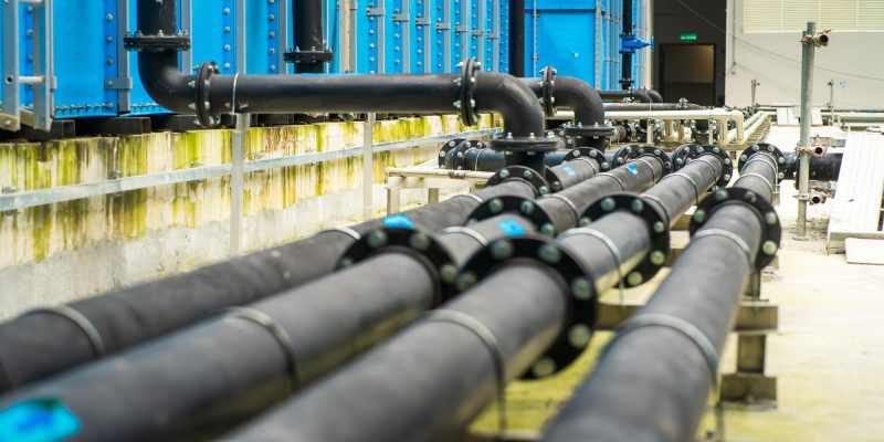 Water pipe engineering, watering transport system in iron duct pipes.